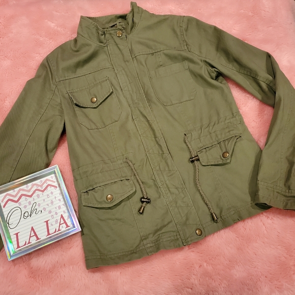Military green sinch waist jacket - Picture 6 of 15